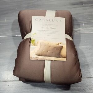 Casaluna Blissful Sham King Brown Rayon from Bamboo 400 TC 1PC NEW
